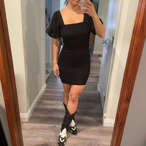 SOLD Puff sleeve body con mini dress